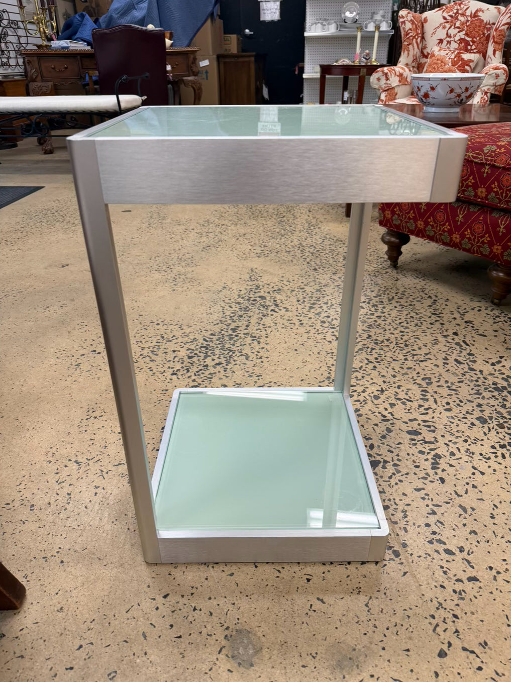 Metal & Glass End Table