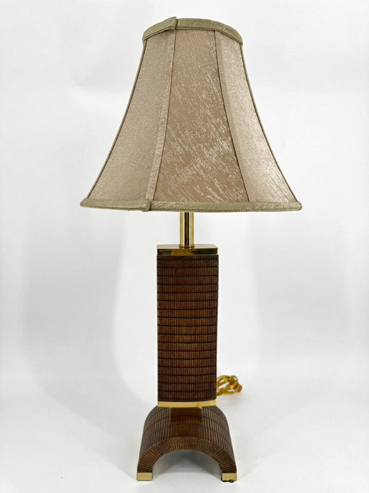 Brown Brass & Resin Arched Bottom Lamp