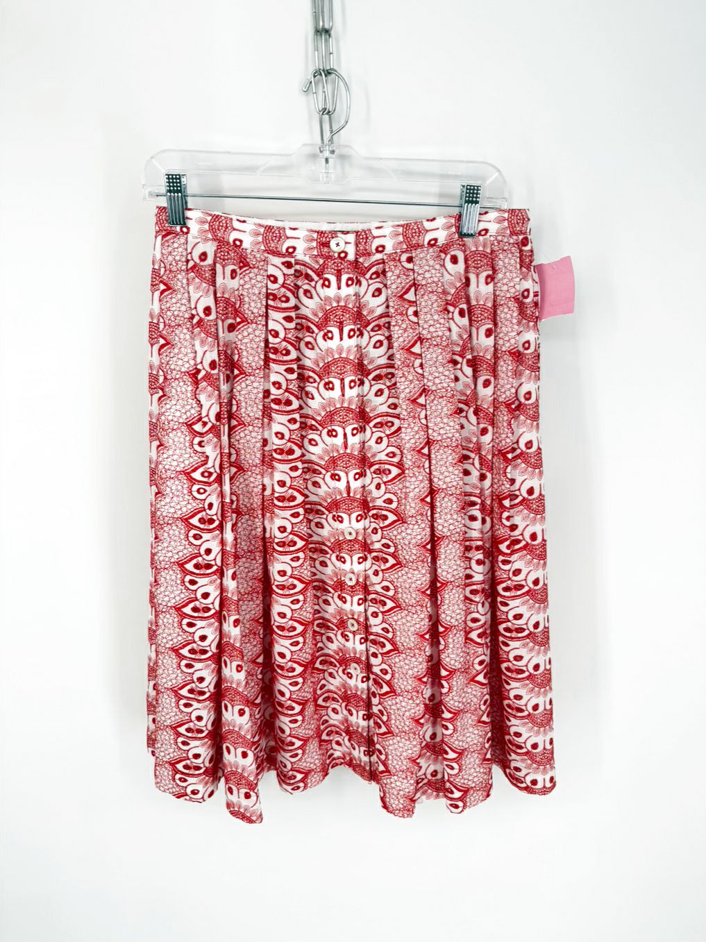 BROOKS BROTHERS Size 8 Red & Cream Embroidered Eyelet Detail Skirt NWT