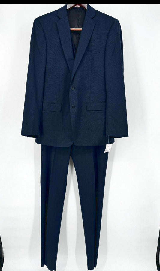 CALVIN KLEIN Size 42 Regular Navy 3 Piece Suit NWT