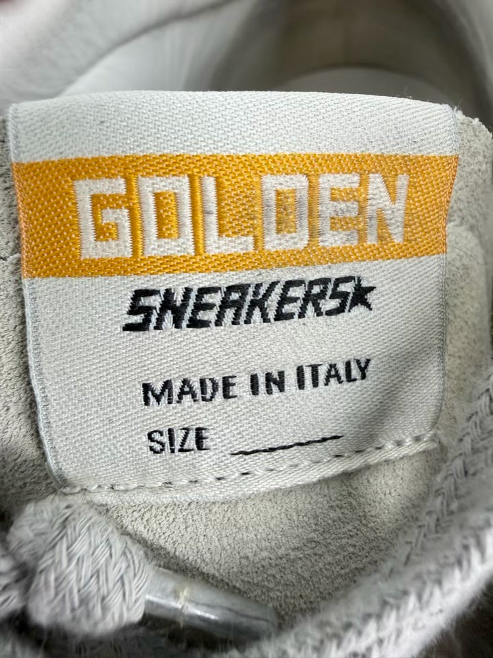 GOLDEN GOOSE Size 46 White & Gray Leather Sneakers