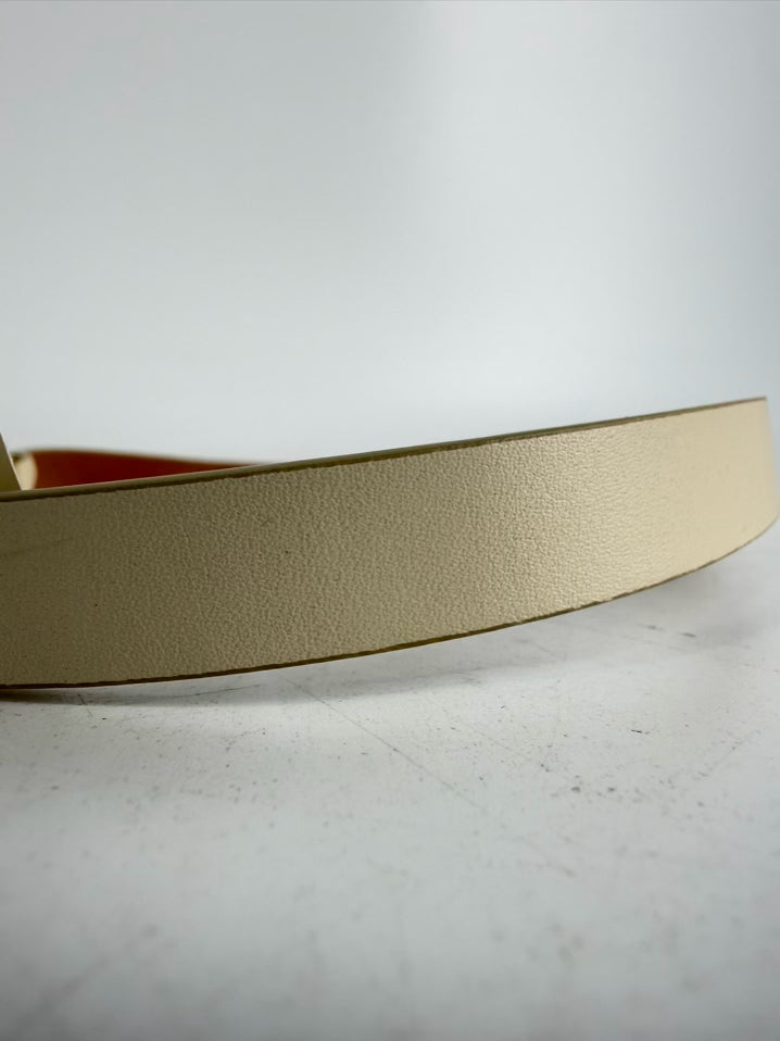 RALPH LAUREN xs Cream Leather Belt NWT