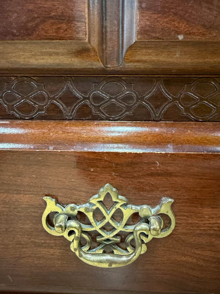 Dark Brown Wood 3 Drawer Chest