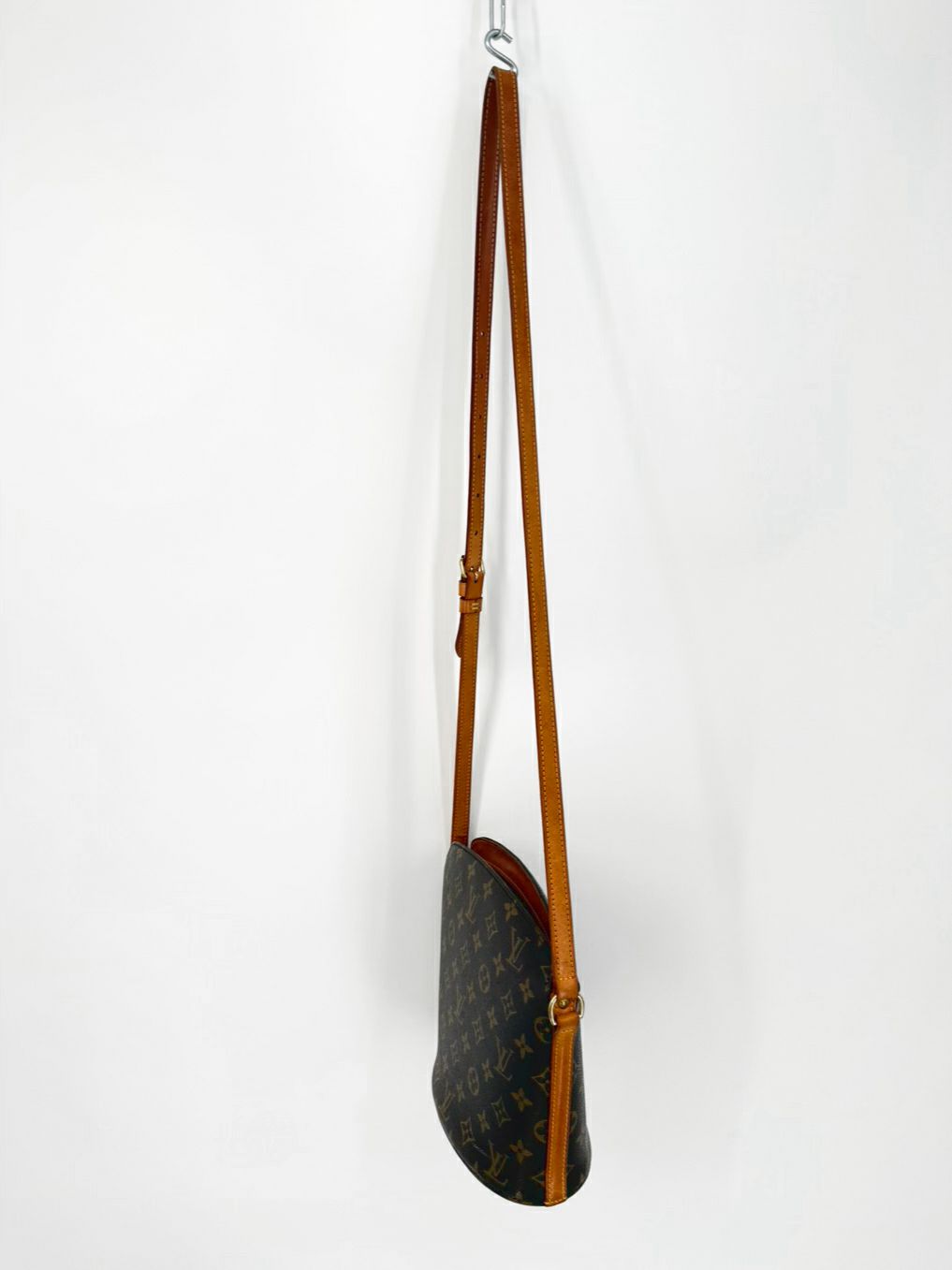 LOUIS VUITTON Brown Leather Monogram Crossbody Bag