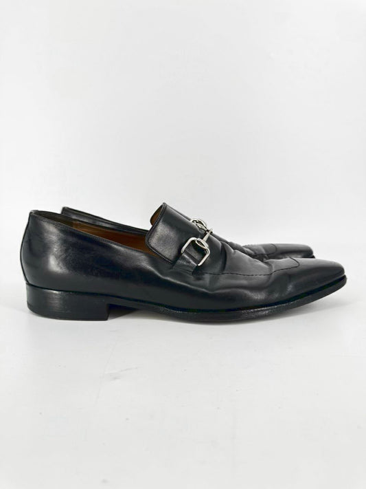 GUCCI Size 11 Black Leather Dress Shoes