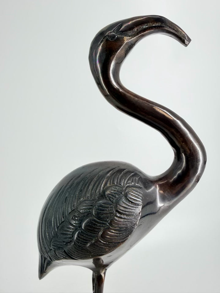 Gray Metal Pair Of Herons Figures