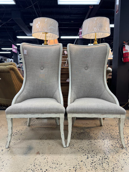 UTTERMOST Cream Wood & Upholstery Pair of Chairs