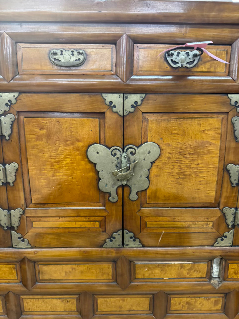 Wood & Brass Butterfly Detail Cabinet
