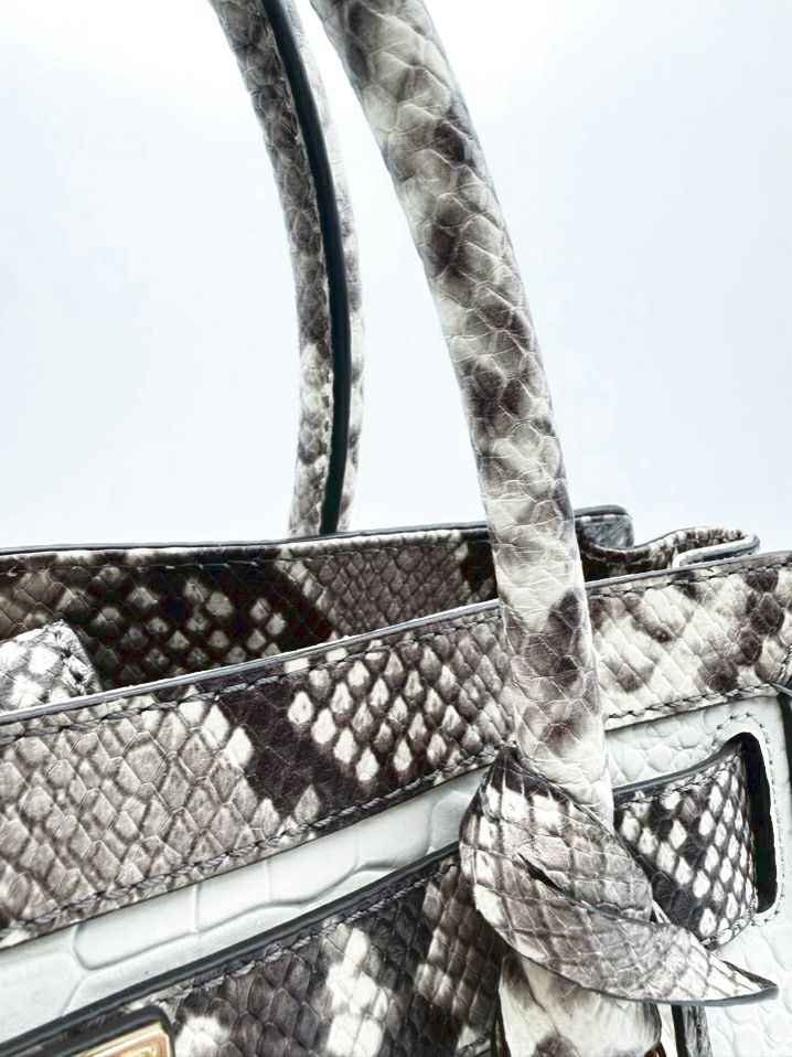 MICHAEL MICHAEL KORS Hamilton Taupe & White Animal Print Purse