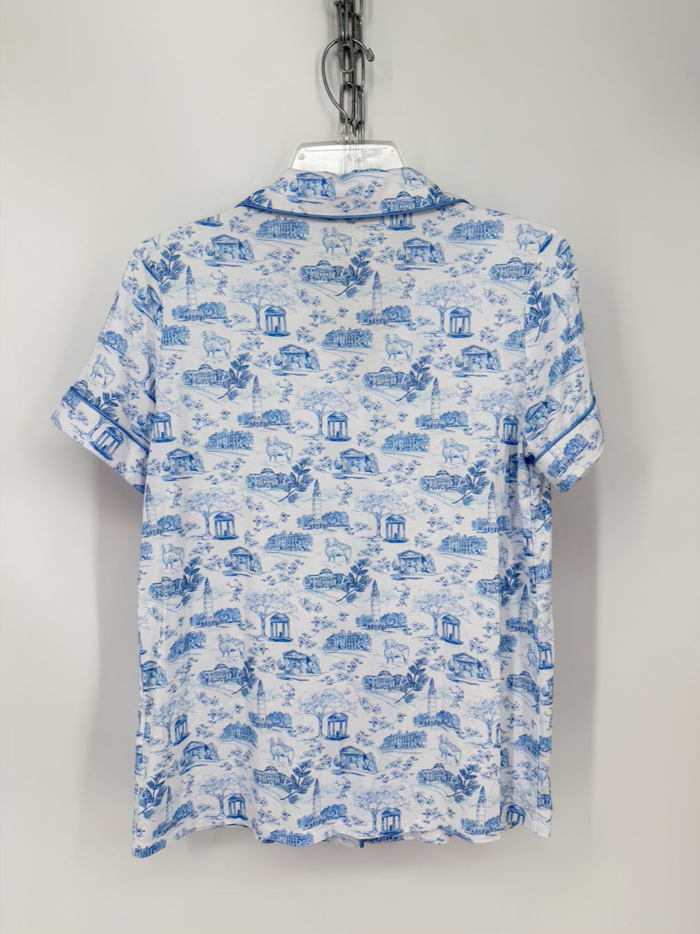 NOTHING FINER UNC - Tar Heels Wmn's Size S White & Blue Print Pajama Set NWT