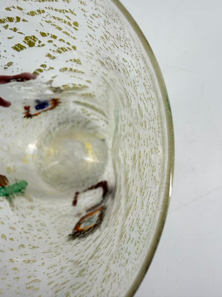 Clear & Green Murano Glass Set Of 4 Drinking Glasses