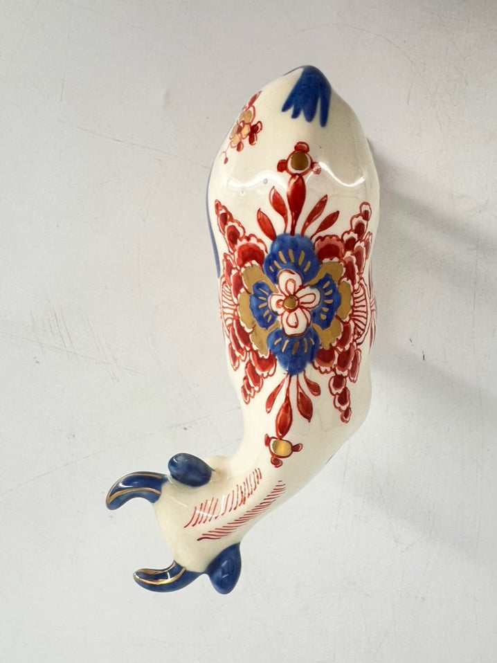 DELFT Navy, Rust & Cream Porcelain Imari Figure