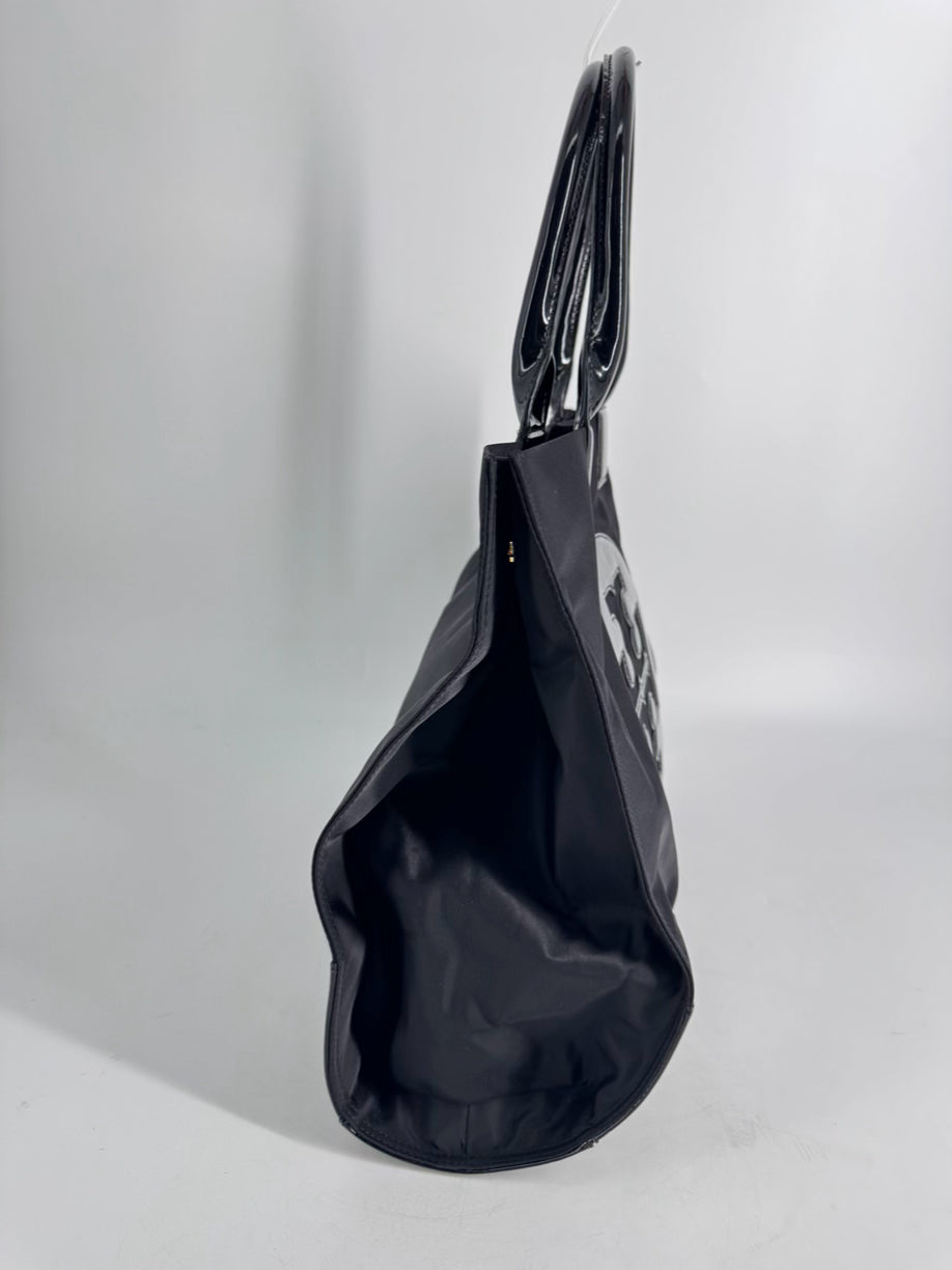 TORY BURCH Black Nylon Logo Tote Bag