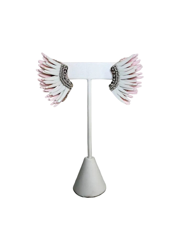 MIGNONNE GAVIGAN Pink & White Wing STUD Earrings