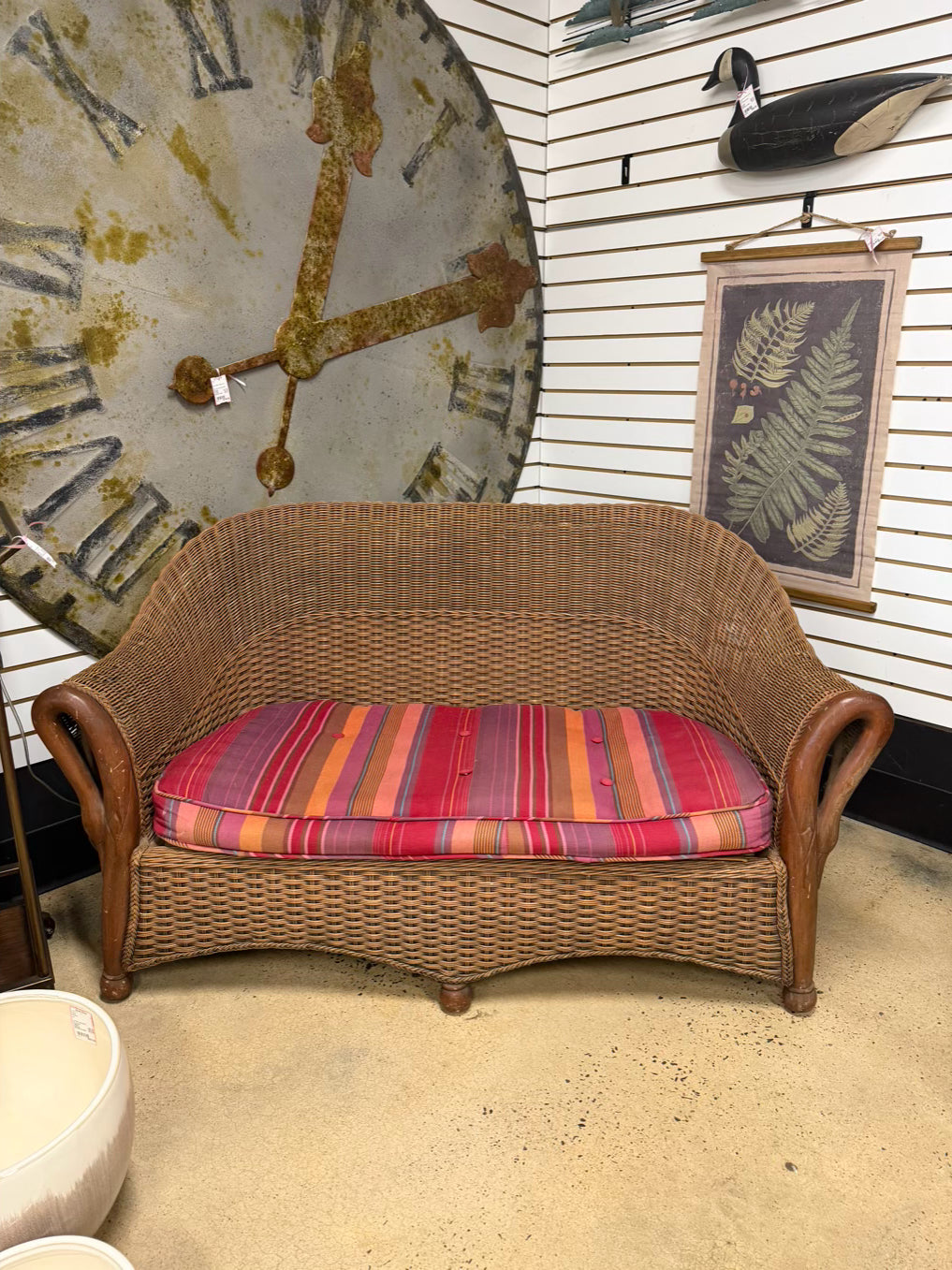 VINTAGE Natural Wicker Outdoor Patio Set w/ Cushions