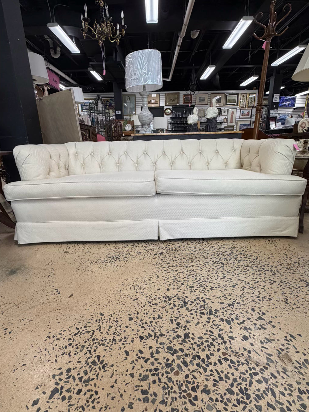Tuffted Cream Sofa
