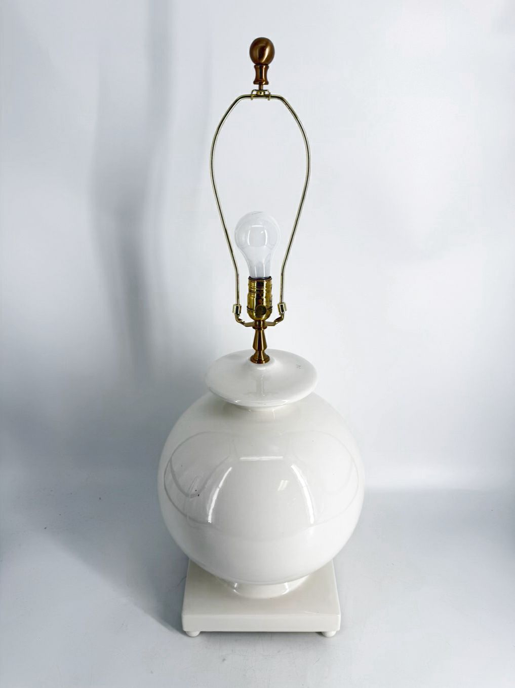 CHELSEA HOUSE Modern White Ceramic Footed Lamp No Shade