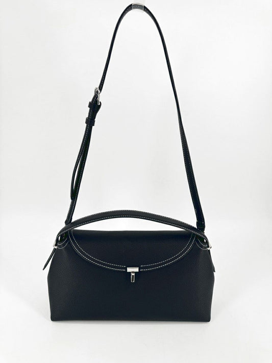 TOTEME Black Leather T-Lock Purse