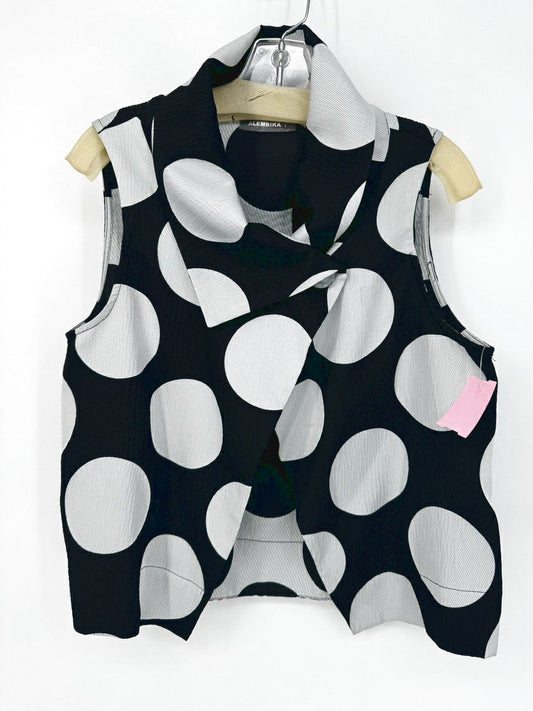 ALEMBIKA Size S Black & Gray Polka Dot Print Vest