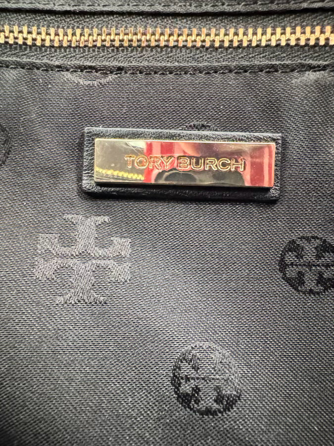 TORY BURCH Black Quilted Leather Purse