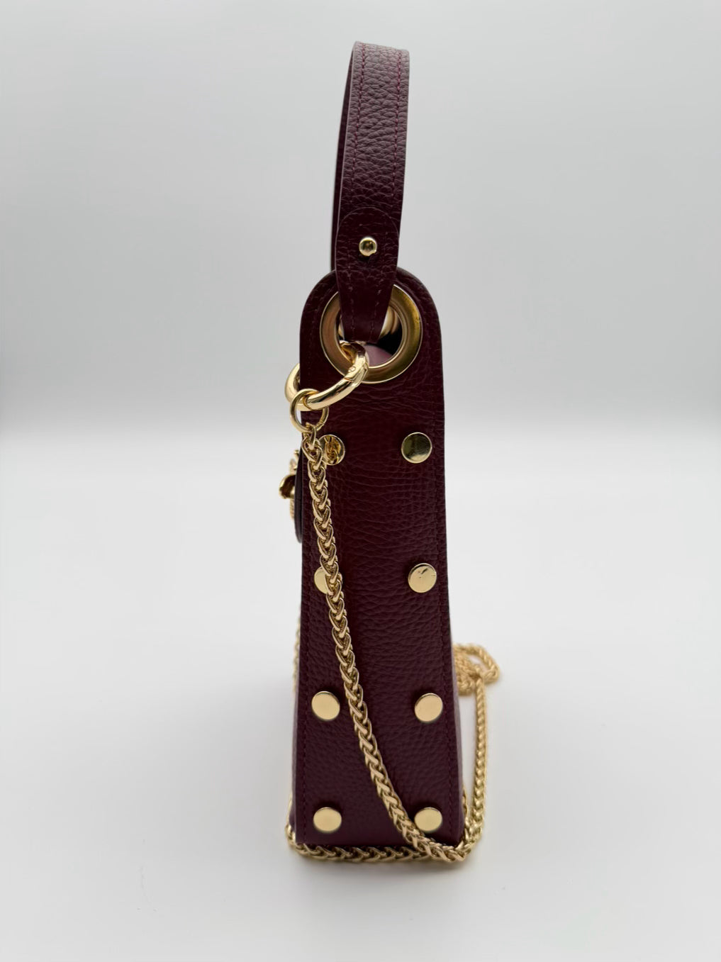 Burgundy Leather Bumblebee Crossbody Bag