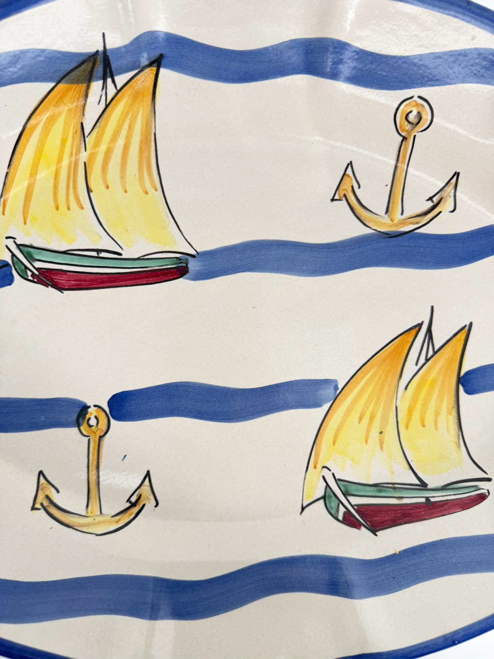 VIETRI Capri Solimene Yellow, Blue & White Pottery Platter