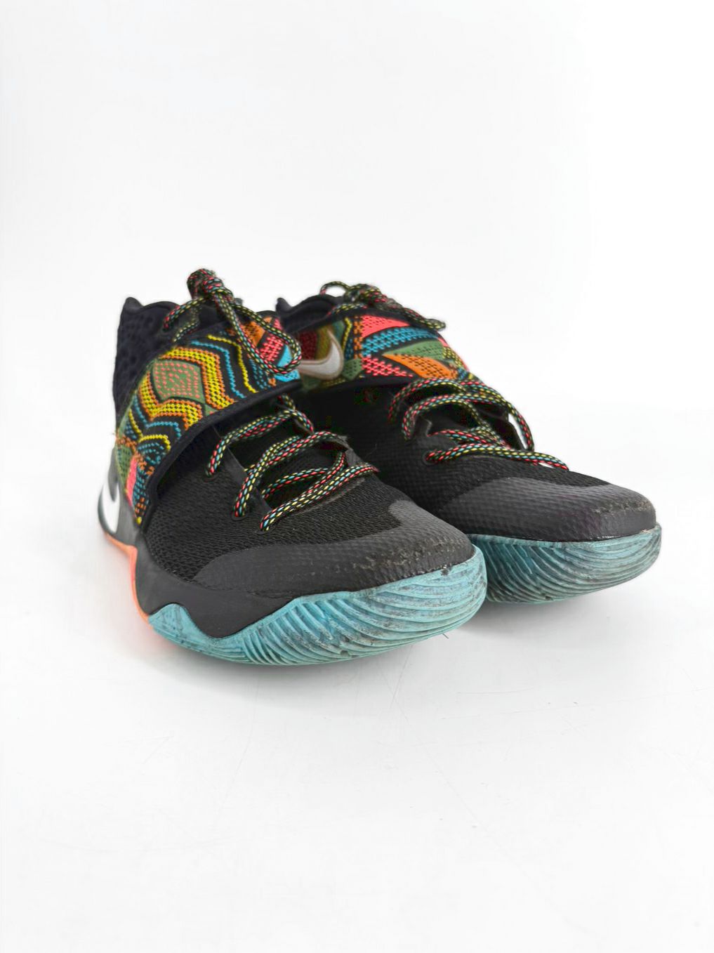 NIKE Size 10 Black & Multi Colored Textile Sneakers