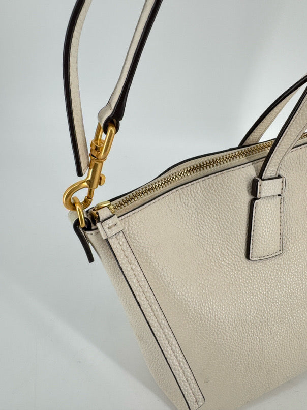TORY BURCH Cream Leather Purse
