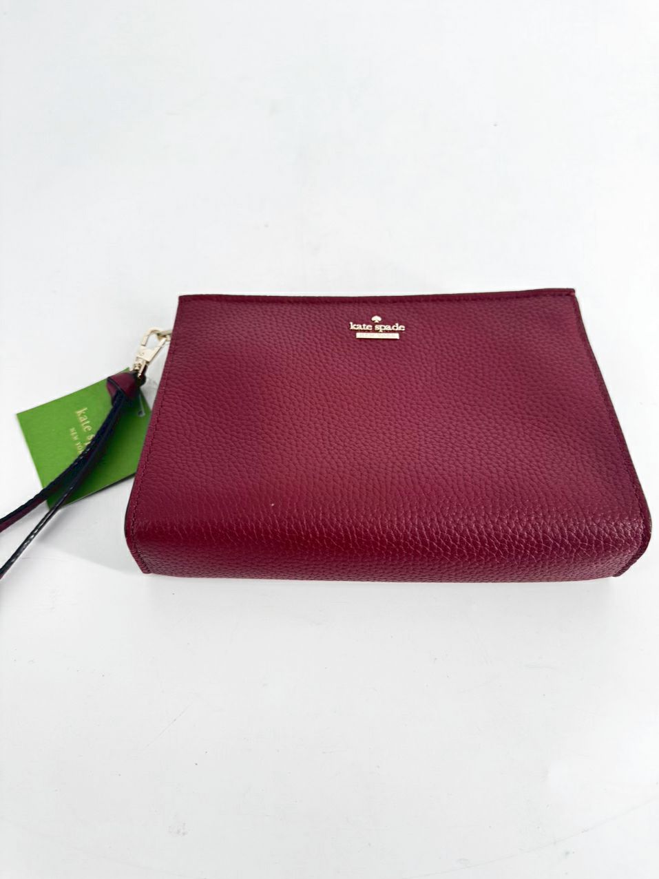 KATE SPADE Wine Pebbled Leather Jackson Street Marlow Wristlet NWT