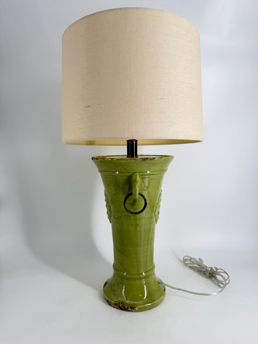 Green Ceramic Lamp w/ Handles