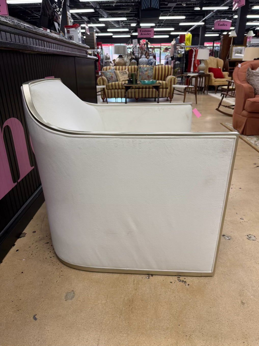 CARACOLE The Cats Meow White Velvet Pair Of Chairs