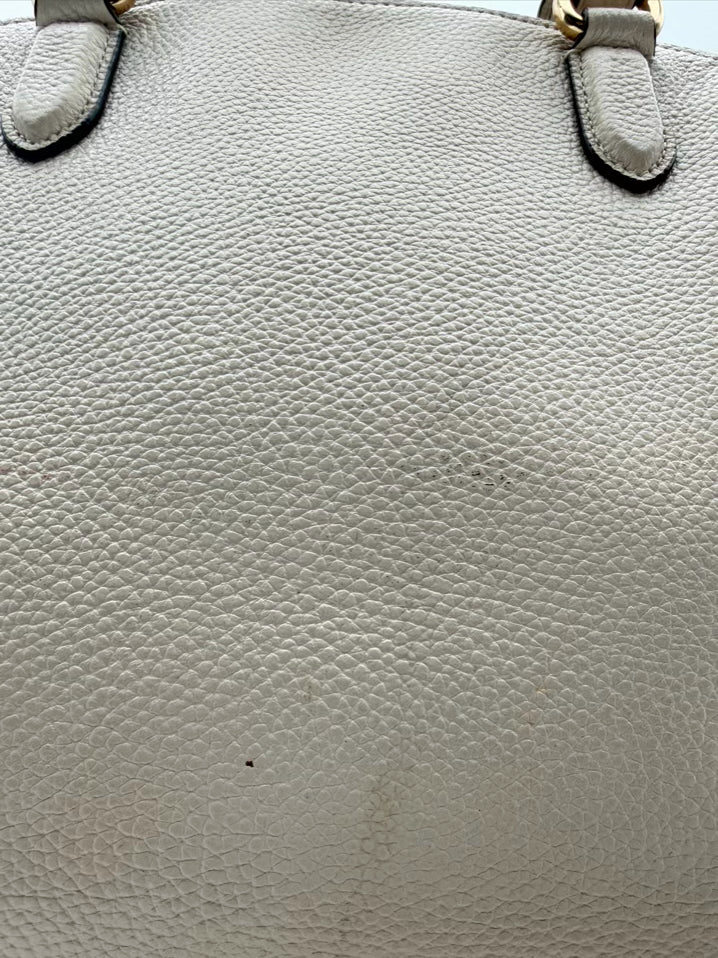 COACH Elise Satchel Cream Leather Purse