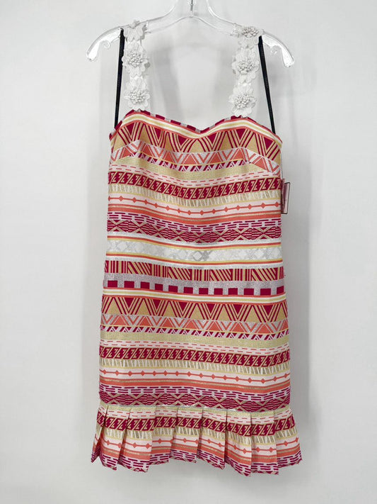 LAUNDRY BY S SEGAL Size 6 Magenta/Gold Print Sleeveless Dress