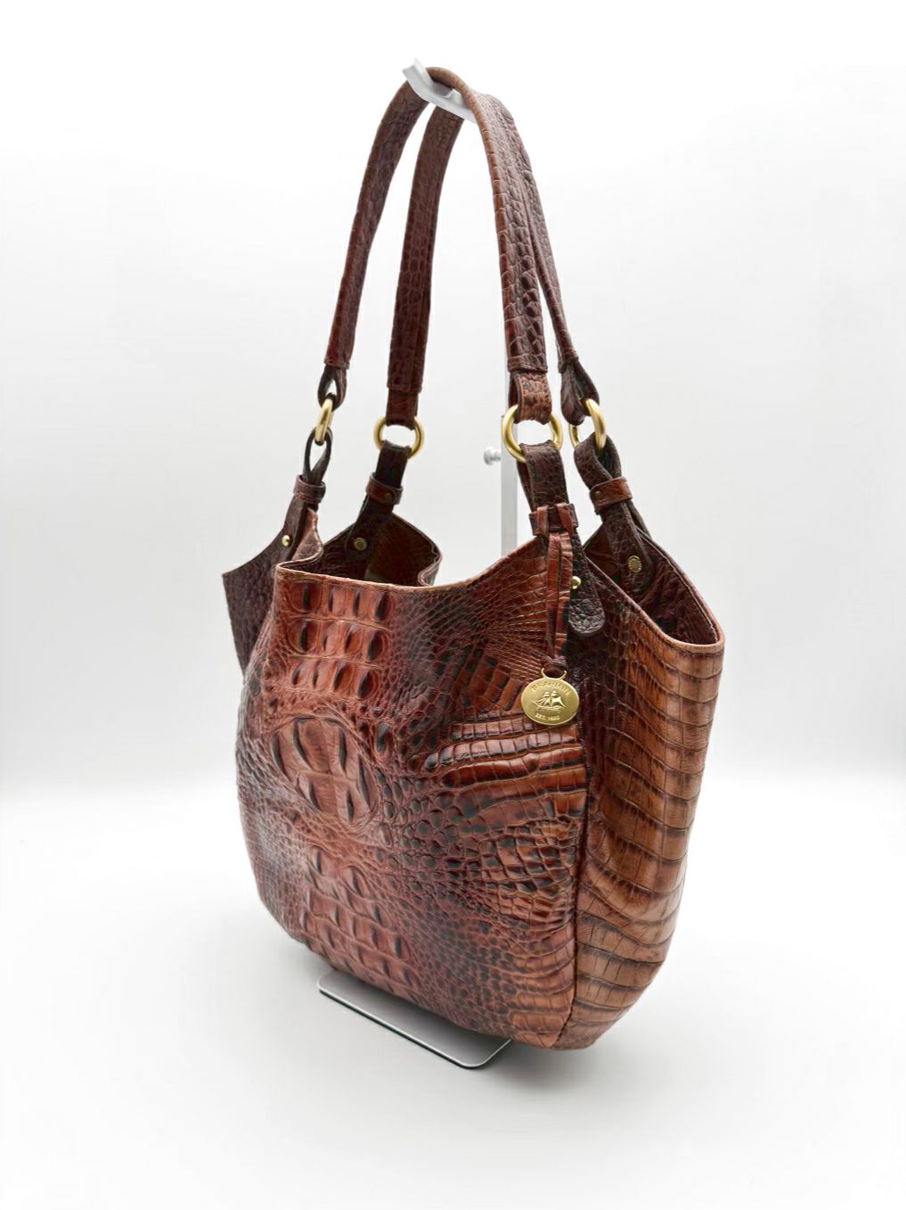 BRAHMIN Almond Leather Embossed Purse