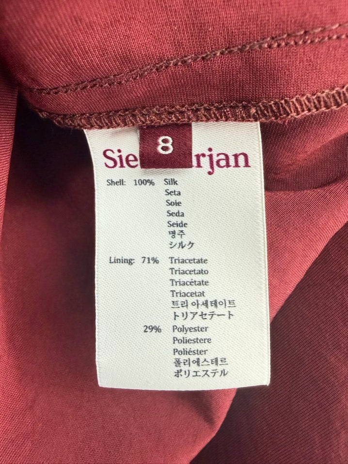 Sies Marjan Size Wmn's 8 Burgundy Silk Twisted Knit Top