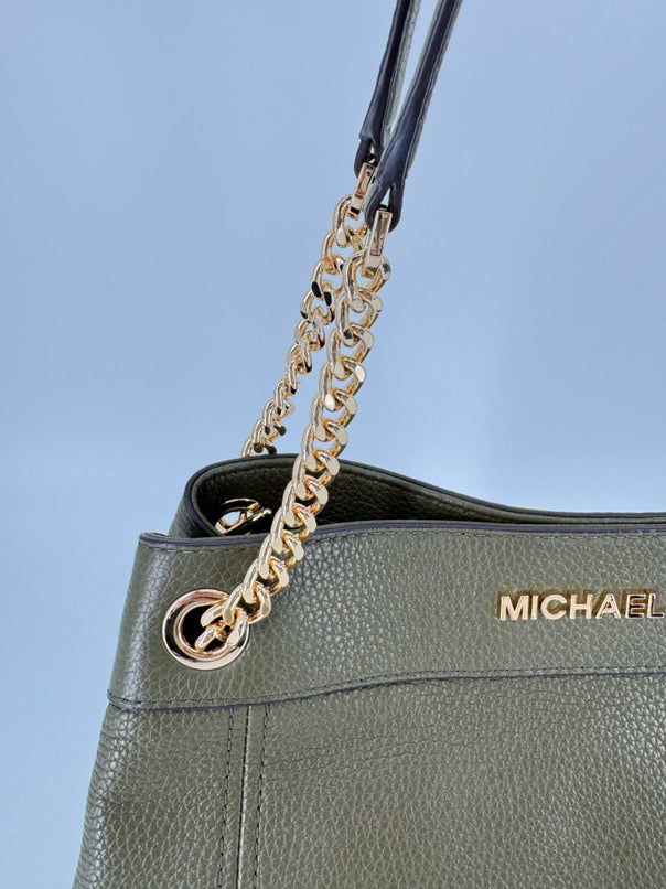 MICHAEL KORS Green Leather Purse
