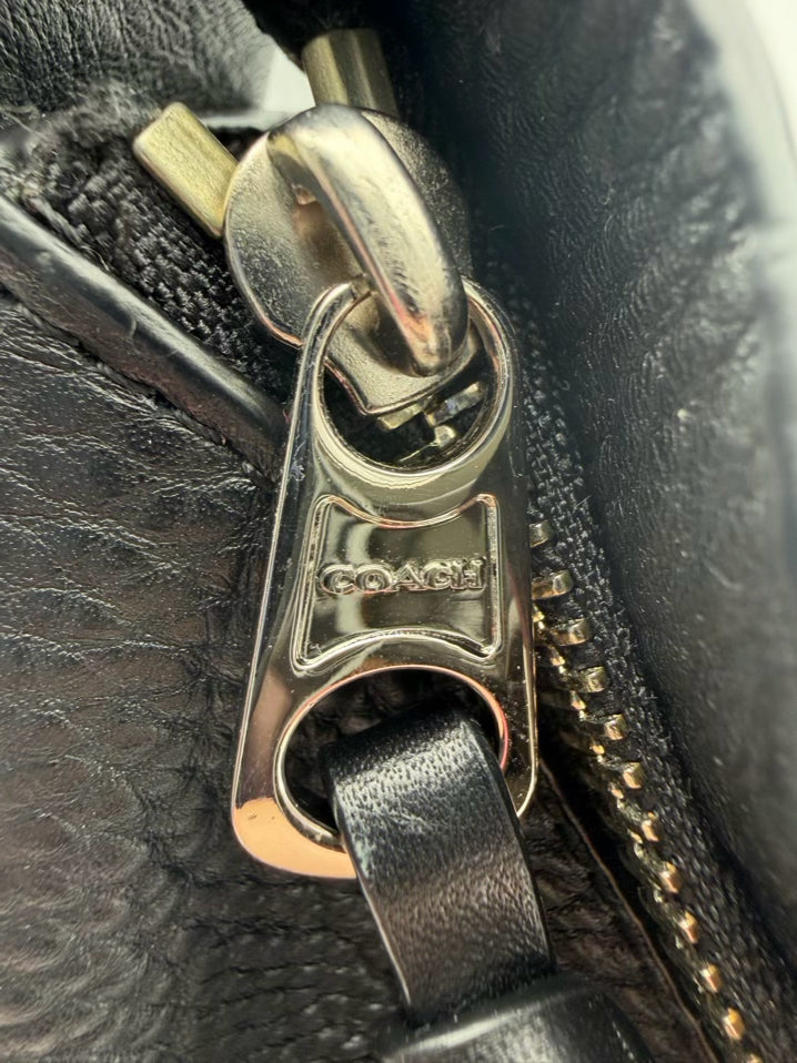 COACH Black Leather Hobo Bag