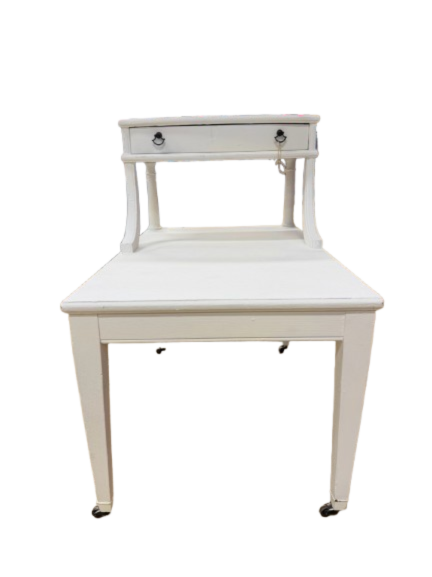 White Walnut Painted End Table w/ Drawer