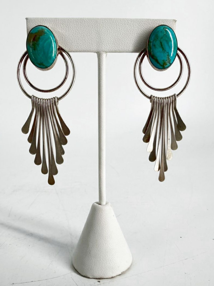 STERLING SILVER Turquoise Dangle Earrings