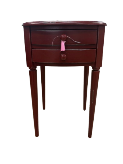 Red Wood End Table w/ Drawer