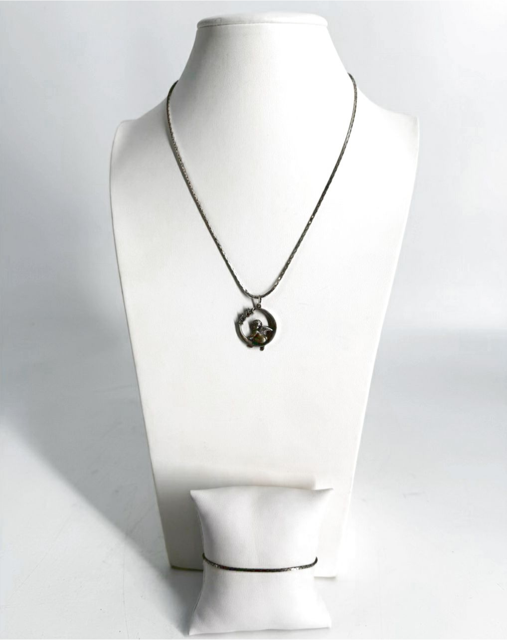 STERLING SILVER Angel Necklace & Bracelet set