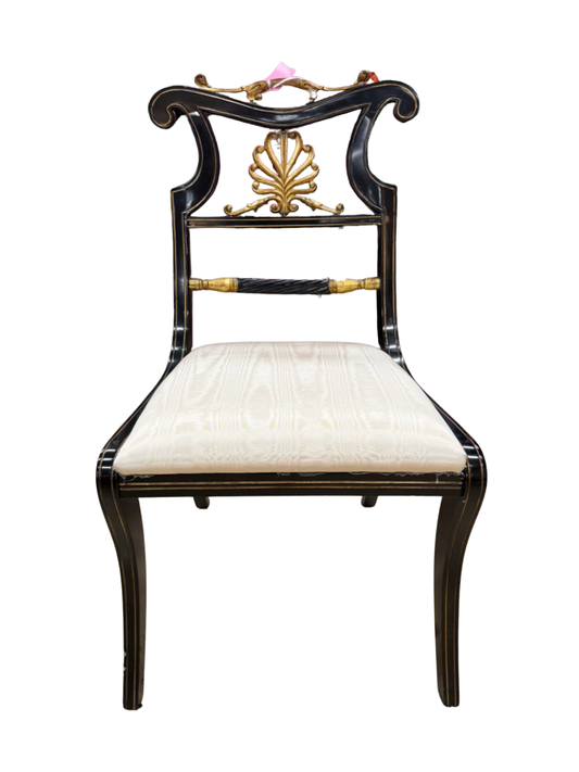 MAITLAND SMITH Gold & Black Wood Hollywood Regency Chair