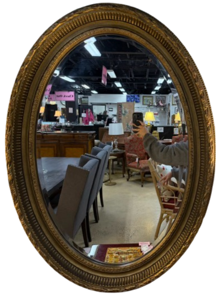 TIMELESS REFLECTIONS Gold Oval Beveled Mirror