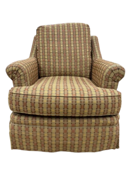 FAIRFIELD Brown, Tan & Gold Swivel Club Chair