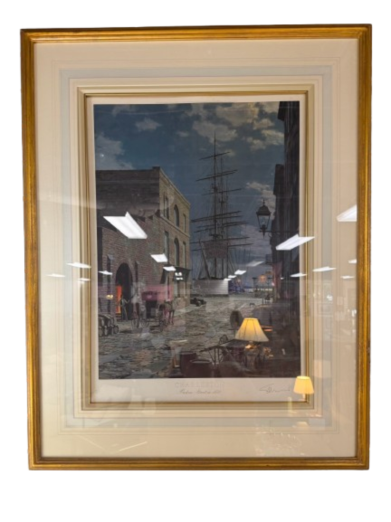 JOHN STOBART SIGNED Prioleau Street Charleston In 1870 Print In Gold Frame