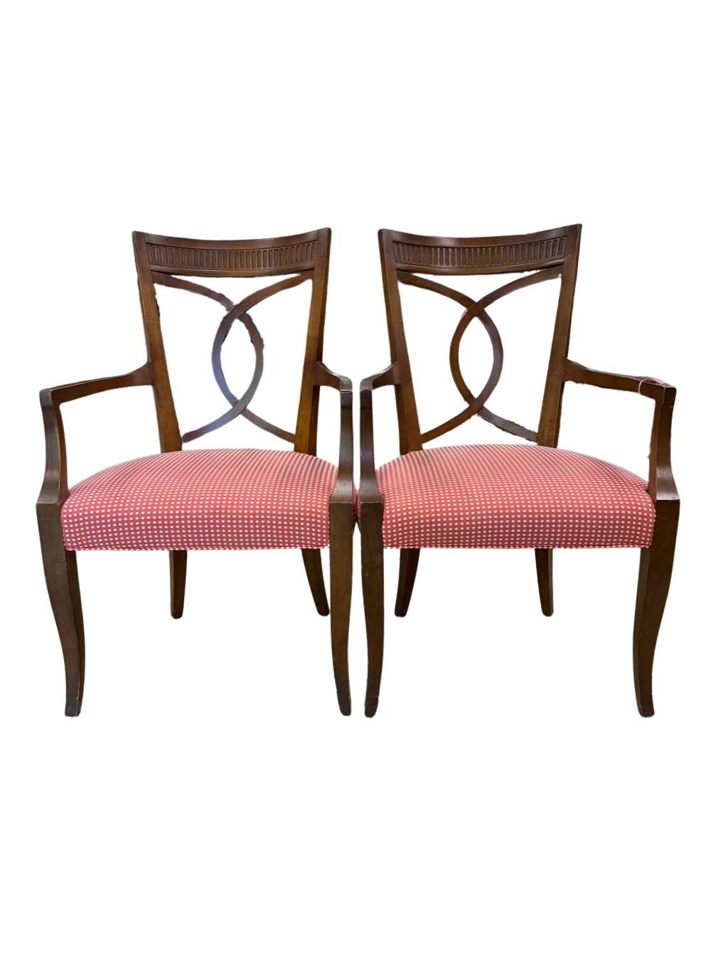 VINTAGE Wood Pair of Arm Chairs