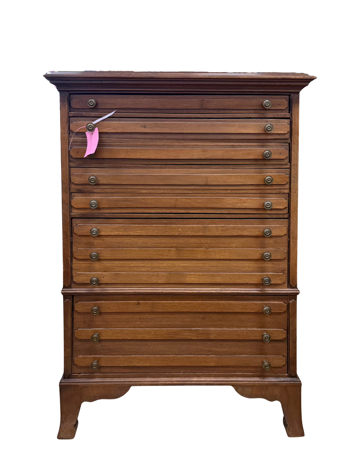 Wood Spool Chest w/ Drawers
