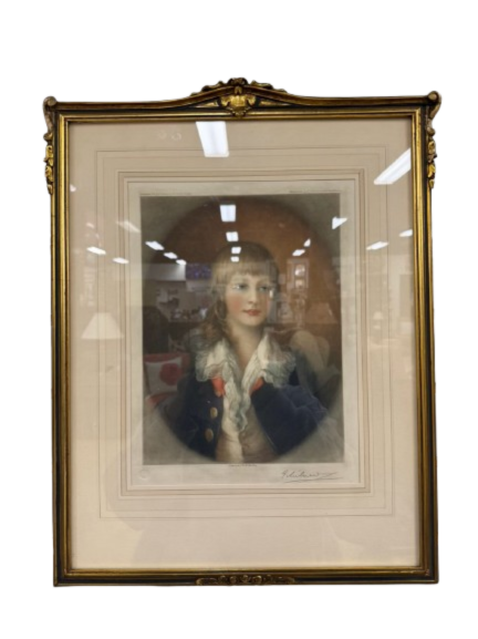 E E MILNER The Duke Of Cambridge Colored Engraving In Gold Tone Frame
