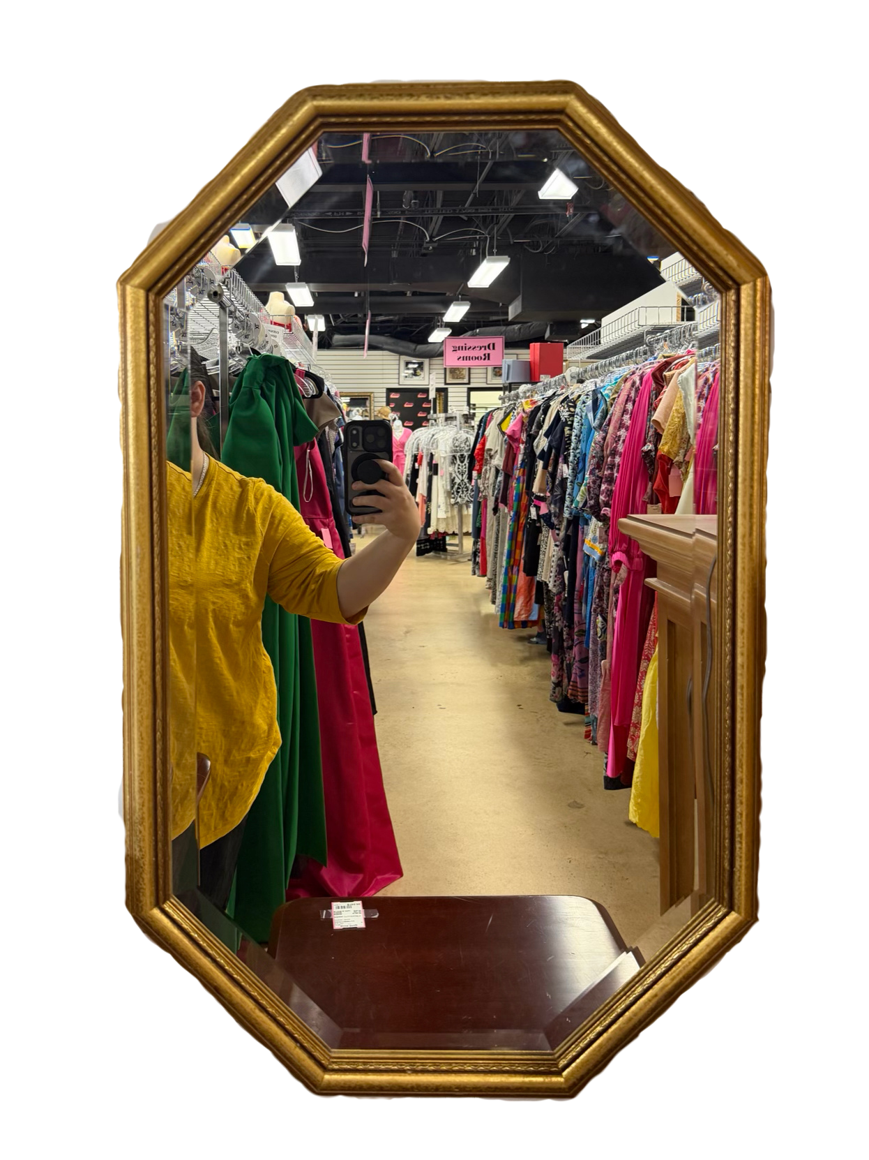 Gold Octagon Beveled Mirror
