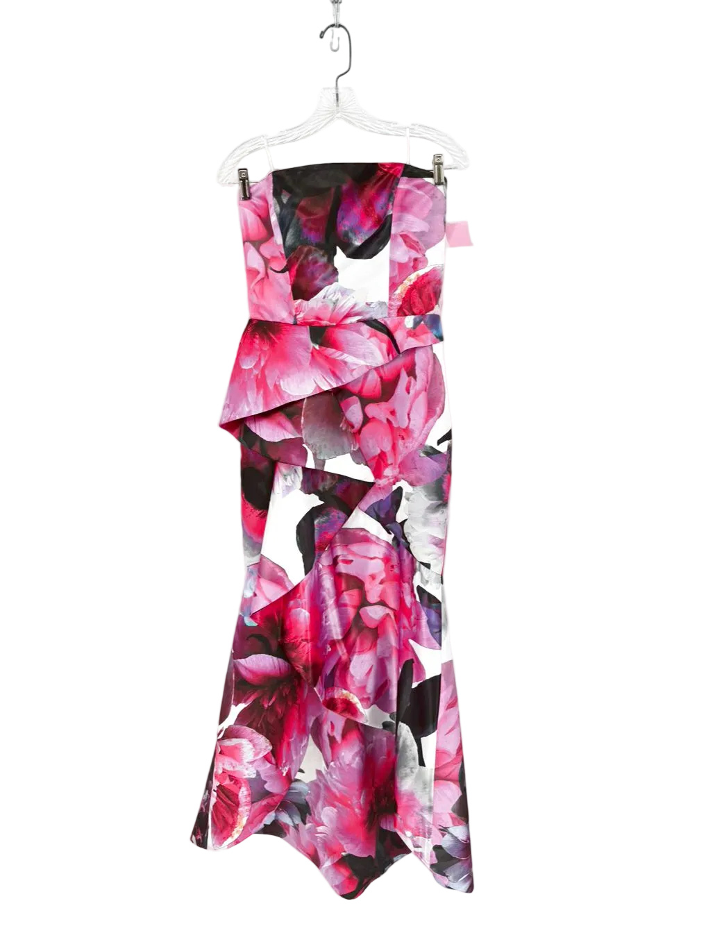 PARKER BLACK Size 8 Fuchsia Print Floral Strapless Gown NWT